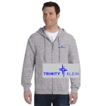 Sport Grey Full-Zip Hooded Sweatshirt